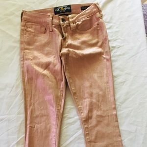 Lite Pink Metallic Lucky Brand Metallic Jeans